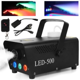 MASZYNA DO DYMU LED-500 Z 3 DIODAMI LED I PILOTEM + PŁYN 1 LITR