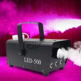 MASZYNA DO DYMU LED-500 Z 3 DIODAMI LED I PILOTEM + PŁYN 1 LITR