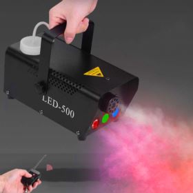 MASZYNA DO DYMU LED-500 Z 3 DIODAMI LED I PILOTEM + PŁYN 1 LITR