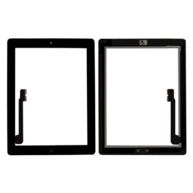 DIGITIZER DOTYK IPAD 3 IPAD 4 CZARNY Z PRZYCISKIEM HOME I KLEJEM A1403 A1416 A1430 A1458 A1459 A1460