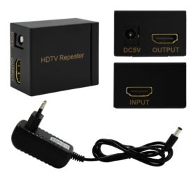 EXTENDER HDMI REPEATER WZMACNIACZ SYGNAŁU DO 40M CZARNY
