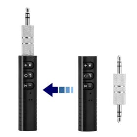 TRANSMITER BLUETOOTH AUDIO MINI JACK 3,5MM Z MIKROFONEM CZARNY