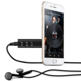 TRANSMITER BLUETOOTH AUDIO MINI JACK 3,5MM Z MIKROFONEM CZARNY