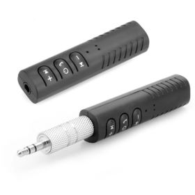 TRANSMITER BLUETOOTH AUDIO MINI JACK 3,5MM Z MIKROFONEM CZARNY