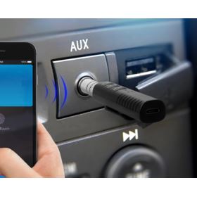 TRANSMITER BLUETOOTH AUDIO MINI JACK 3,5MM Z MIKROFONEM CZARNY