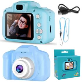 APARAT FOTOGRAFICZNY DLA DZIECI C3-B NIEBIESKI Z KABLEM USB I SMYCZĄ