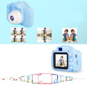 APARAT FOTOGRAFICZNY DLA DZIECI C3-B NIEBIESKI Z KABLEM USB I SMYCZĄ