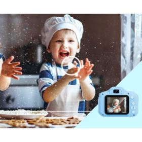 APARAT FOTOGRAFICZNY DLA DZIECI C3-B NIEBIESKI Z KABLEM USB I SMYCZĄ
