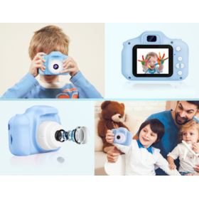 APARAT FOTOGRAFICZNY DLA DZIECI C3-B NIEBIESKI Z KABLEM USB I SMYCZĄ