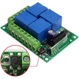 ZESTAW DO ZDALNEGO STEROWANIA Z PILOTEM RF O ZASIĘGU 70 METR&Oacute;W 4 KANAŁOWY