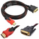 ADAPTER KONWERTER HDMI  DVI 24+1 CZERWONY 1,5M
