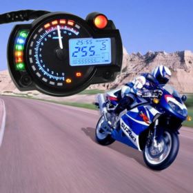 UNIWERSALNY LICZNIK MOTOCYKLOWY CYFROWY LED 7 KOLOR&Oacute;W