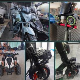 LAMPA MOTOCYKLOWA REFLEKTOR LED CREE U7 CZERWONY RING