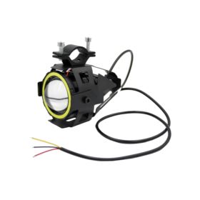 LAMPA MOTOCYKLOWA REFLEKTOR LED CREE U7 CZERWONY RING