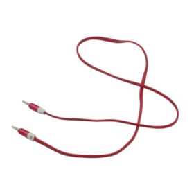 KABEL AUDIO AUX MINI JACK 3.5MM 1M CZERWONY PŁASKI NIEPLĄCZĄCY PRZEW&Oacute;D