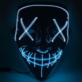 MASKA LED NA IMPREZĘ PURGE NIEBIESKIE PODŚWIETLENIE