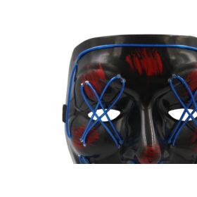 MASKA LED NA IMPREZĘ PURGE NIEBIESKIE PODŚWIETLENIE