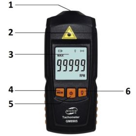 TACHOMETR RPM GM8905 OBROTOMIERZ Z DUŻYM WYŚWIETLACZEM LCD