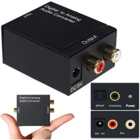 KONWERTER SYGNAŁU AUDIO TOSLINK COAXIAL NA RCA Z ZASILACZEM