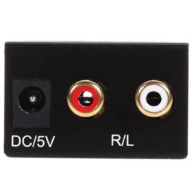 KONWERTER SYGNAŁU AUDIO TOSLINK COAXIAL NA RCA Z ZASILACZEM