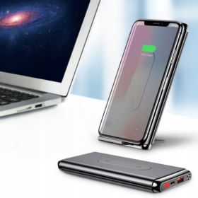 POWER BANK 10000MAH BASEUS ŁADOWARKA INDUKCYJNA BEZPRZEWODOWA USB/USB-C CZARNA