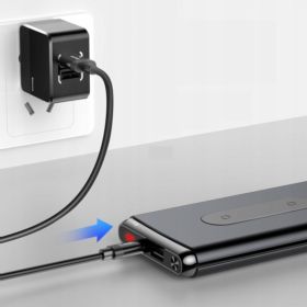 POWER BANK 10000MAH BASEUS ŁADOWARKA INDUKCYJNA BEZPRZEWODOWA USB/USB-C CZARNA