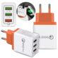 ŁADOWARKA SIECIOWA 3XUSB QUICKCHARGE 3.0 BIAŁA