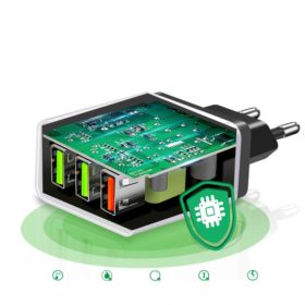 ŁADOWARKA SIECIOWA 3XUSB QUICKCHARGE 3.0 BIAŁA