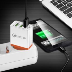 ŁADOWARKA SIECIOWA 3XUSB QUICKCHARGE 3.0 BIAŁA