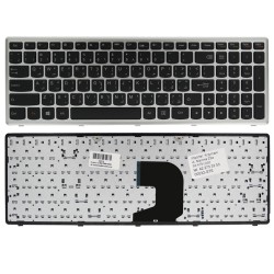 KLAWIATURA DO LENOVO IDEAPAD Z500 Z500A Z500G P500 CZARNA US SREBRNA RAMKA