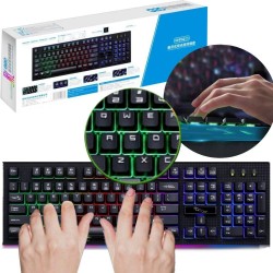 KLAWIATURA GAMINGOWA Z PODŚWIETLENIEM RGB PRZEWODOWA 140CM