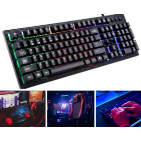 KLAWIATURA GAMINGOWA Z PODŚWIETLENIEM RGB PRZEWODOWA 140CM
