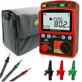 TESTER REZYSTANCJI IZOLACJI BENETECH GM3123 Z AKCESORIAMI I TORBĄ