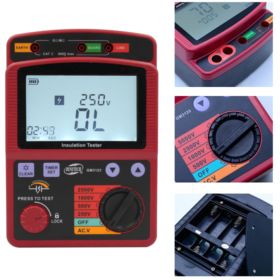TESTER REZYSTANCJI IZOLACJI BENETECH GM3123 Z AKCESORIAMI I TORBĄ