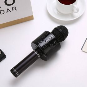 MIKROFON Z GŁOŚNIKIEM DO KARAOKE WS-858 CZARNY BEZPRZEWODOWY