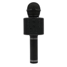 MIKROFON Z GŁOŚNIKIEM DO KARAOKE WS-858 CZARNY BEZPRZEWODOWY