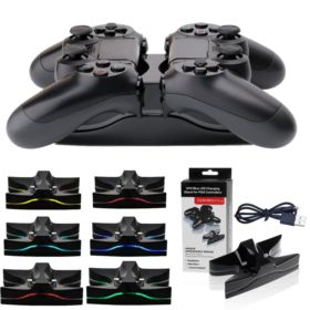 ŁADOWARKA DO PS4 DUALSHOCK 4 PODW&Oacute;JNA STACJA DOKUJĄCA PODSTAWKA UFO Z PODŚWIETLENIEM LED