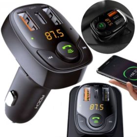 TRANSMITER FM ROCK B301 Z ZESTAWEM GŁOŚNOM&Oacute;WIĄCYM USB-C MICRO SD 2xUSB