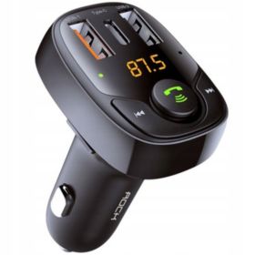 TRANSMITER FM ROCK B301 Z ZESTAWEM GŁOŚNOM&Oacute;WIĄCYM USB-C MICRO SD 2xUSB