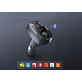 TRANSMITER FM ROCK B301 Z ZESTAWEM GŁOŚNOM&Oacute;WIĄCYM USB-C MICRO SD 2xUSB
