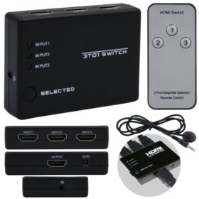 ROZDZIELACZ HDMI DO HDMI 3X1 FULL HD 1080P Z PILOTEM