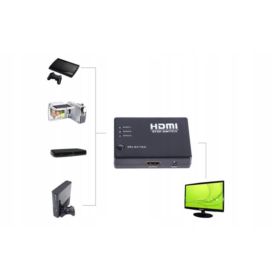 ROZDZIELACZ HDMI DO HDMI 3X1 FULL HD 1080P Z PILOTEM