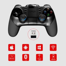 PAD IPEGA PG-9156 Z UCHWYTEM NA TELEFON I PRZYCISKIEM TURBO BLUETOOTH CZARNY