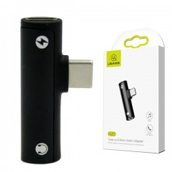 PRZEJŚCIÓWKA USAMS AU07 USB-C NA USB-C/MINI JACK 3,5 MM CZARNA