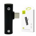 PRZEJŚCIÓWKA USAMS AU07 USB-C NA USB-C/MINI JACK 3,5 MM CZARNA