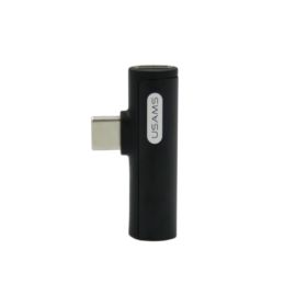 PRZEJŚCI&Oacute;WKA USAMS AU07 USB-C NA USB-C/MINI JACK 3,5 MM CZARNA