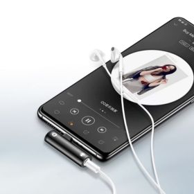 PRZEJŚCI&Oacute;WKA USAMS AU07 USB-C NA USB-C/MINI JACK 3,5 MM CZARNA