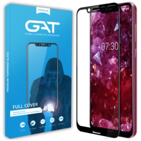 SZKŁO HARTOWANE NOKIA 8.1 X7 2018 GAT PREMIUM CZARNE 5D 9H