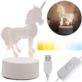 LAMPKA JEDNOROŻEC LED 3D Z KABLEM 3 TRYBY