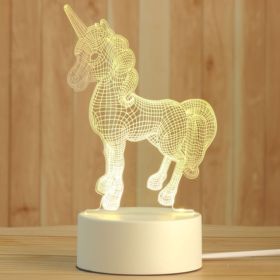 LAMPKA JEDNOROŻEC LED 3D Z KABLEM 3 TRYBY